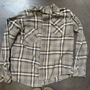 Hurley Casual Button Down Shirt Brown and Black